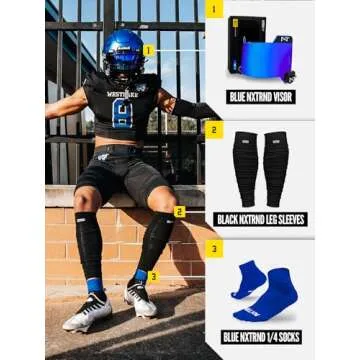 Nxtrnd Football Leg Sleeves, Calf Sleeves for Men & Boys, Sold as a Pair (Black)
