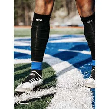 Nxtrnd Football Leg Sleeves, Calf Sleeves for Men & Boys, Sold as a Pair (Black)
