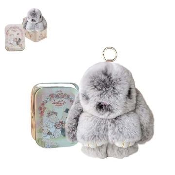 BOVVSKY Bunnylulu Keychain - Cute Plush Keychain with Tin Box