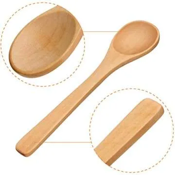 30 Count Wooden Spoons for Serving and Cooking Essentials