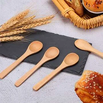 30 Count Wooden Spoons for Serving and Cooking Essentials