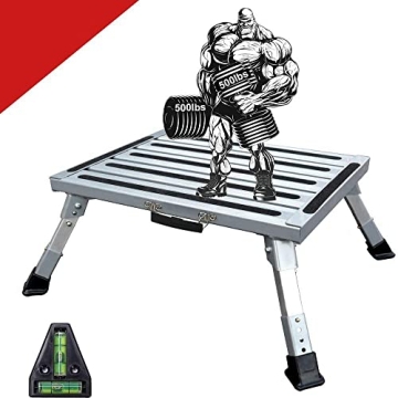 HELESIN RV Step Stool with Adjustable Height and Handle