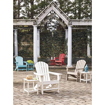 Signature Design by Ashley Sundown Treasure Outdoor Patio HDPE Weather Resistant Adirondack Chair, White
