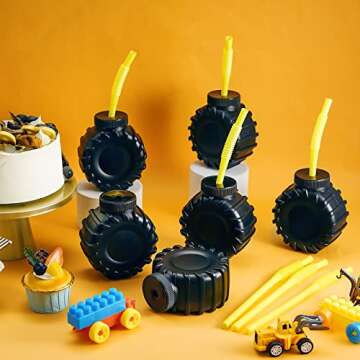 Amyhill 24 Construction Truck Cups Set for Kids Party