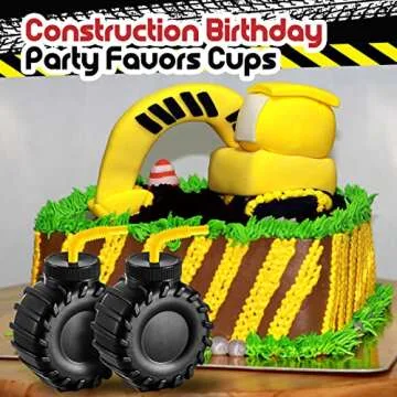 Amyhill 24 Construction Truck Cups Set for Kids Party