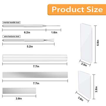 12 Pcs Polymer Clay Cutter Tools, Acrylic Roller for Polymer Clay, Acrylic Sheet Rectangle Shape, Cl...