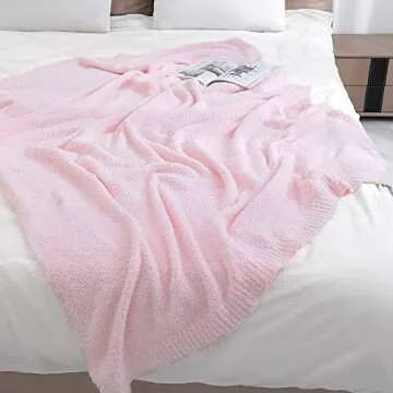 bearberry Super Soft Fluffy Throw Blanket Lightweight Cozy Warm Throw Blankets for Couch Bed Sofa All Season (Pink, 53”x71”)