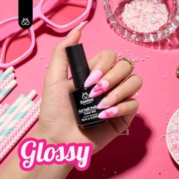 Beetles 15ml Pink Gel Nail Polish - Silk Rosettes UV Gel for Beautiful Nail Art