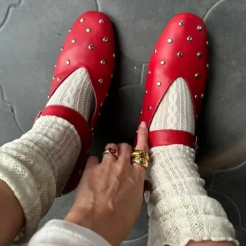 COVIBESCO Stylish Mary Jane Flats for Women - Comfortable Ballerina Shoes