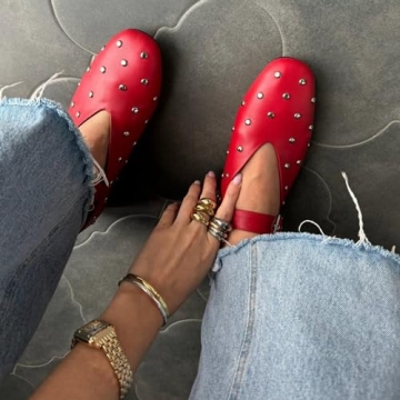 COVIBESCO Stylish Mary Jane Flats for Women - Comfortable Ballerina Shoes