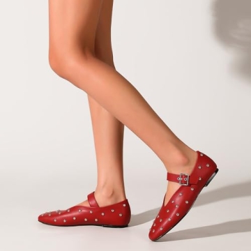 COVIBESCO Stylish Mary Jane Flats for Women - Comfortable Ballerina Shoes