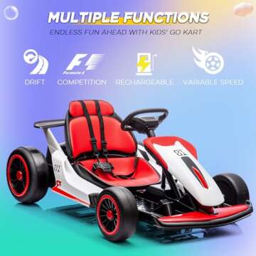 HOMMOW 24V Kids Go Kart with Dual Motors for Fun