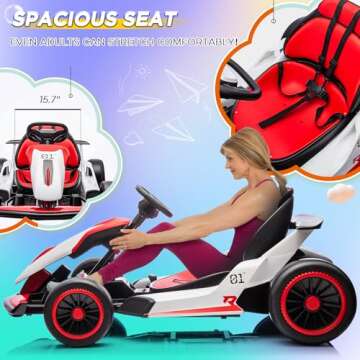 HOMMOW 24V Kids Go Kart with Dual Motors for Fun