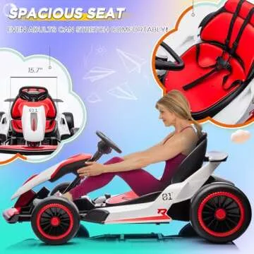 HOMMOW 24V Kids Go Kart with Dual Motors for Fun