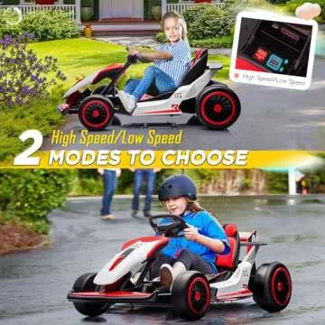 HOMMOW 24V Kids Go Kart with Dual Motors for Fun