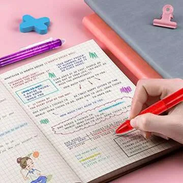 Lineon Erasable Gel Pens, 26 Colors Retractable Erasable Pens Clicker, Fine Point, Make Mistakes Disappear, Assorted Color Inks for Drawing Writing Planner and Crossword Puzzles