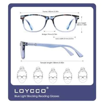 Loycco Blue Light Blocking Glasses 4-Pack Stylish Comfort