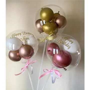 Balloon Sticks with Cups 30 Packs,16inch Long Clear Bobo Balloon Holder for Wedding Birthday,Party,Anniversary,Baby Shower(Clear)