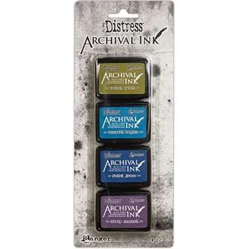 Tim Holtz Distress Archival Mini Ink Kits - Kit #1, Kit #2 and Kit #3 - 12 Mini Ink Pads - 3 Item Bundle