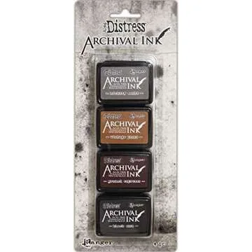 Tim Holtz Distress Archival Mini Ink Kits - Kit #1, Kit #2 and Kit #3 - 12 Mini Ink Pads - 3 Item Bundle