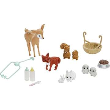 Barbie Vet Doll & Playset, Animal Rescuer Theme with 8 Wildlife Figures, Treehouse, Care Station, Rope Bridge & Accessories