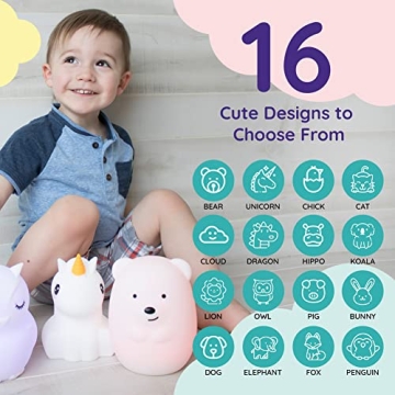 LumiPet Silicone Night Light for Kids - Colorful & Rechargeable