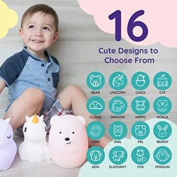 LumiPet Silicone Night Light for Kids - Colorful & Rechargeable