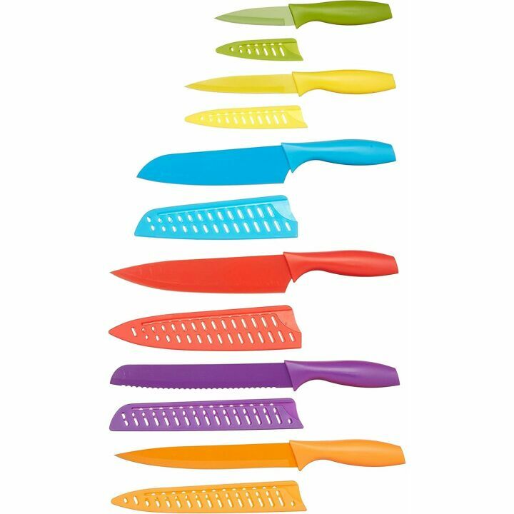 Color-Coded 12-Piece Kitchen Knife Set from Amazon Basics