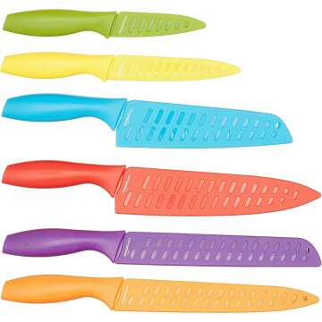 Color-Coded 12-Piece Kitchen Knife Set from Amazon Basics