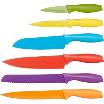 Color-Coded 12-Piece Kitchen Knife Set from Amazon Basics