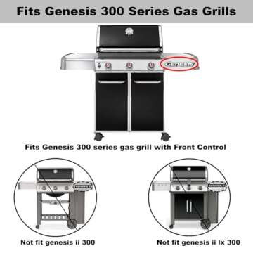 7566 Griddle Replacement Parts for Weber Genesis 300 Grill Griddle Insert Genesis E-310 Griddle E-320 E-330 S-310 S-320 S-330 EP-310 Cast Iron Griddle Pan Flat Top Griddle Accessories Gas Grill Parts