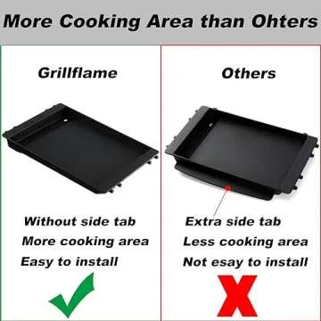 7566 Griddle Replacement Parts for Weber Genesis 300 Grill Griddle Insert Genesis E-310 Griddle E-320 E-330 S-310 S-320 S-330 EP-310 Cast Iron Griddle Pan Flat Top Griddle Accessories Gas Grill Parts