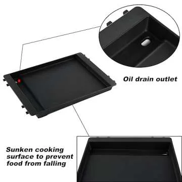 7566 Griddle Replacement Parts for Weber Genesis 300 Grill Griddle Insert Genesis E-310 Griddle E-320 E-330 S-310 S-320 S-330 EP-310 Cast Iron Griddle Pan Flat Top Griddle Accessories Gas Grill Parts