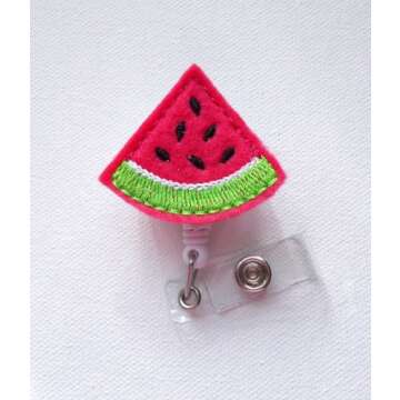 Cute Watermelon Retractable ID Badge Holder for Teachers