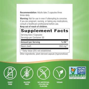 Nature's Way Neem Leaf - Natural Intestinal Support