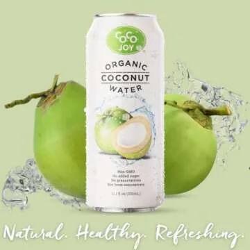 CoCo Joy All Organic Coconut Water, Natural and Fresh, Nutrient-Rich Coconut-Water Drink with Electr...