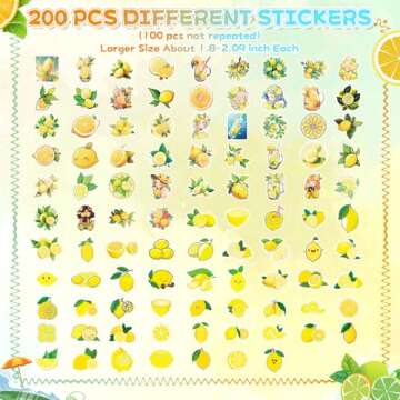 PerKoop 20 Pcs 32 oz Ice Cream Buckets with Lids and Handles Clear Cocktail Rum Buckets with Stickers Plastic Transparent Tub Reusable Food Storage Containers for Parties(Lemon)