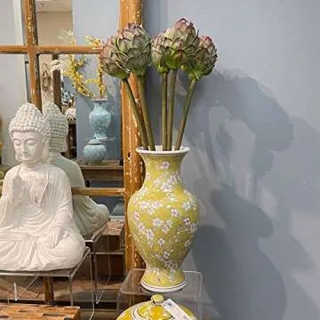 Galt International 14" Chinoiserie Floral Ceramic Vase