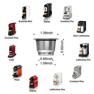 Reusable Capsules for Nespresso OriginalLine - 6pcs Refillable Coffee Pods,Stainless Steel Cups Compatible for Nespresso OriginalLine Machine (6Pods+100pcs Lids+Storage Board)