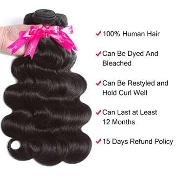 Beauty Princess Body Wave Human Hair Bundles 10A Brazilian