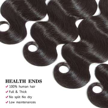 Beauty Princess Body Wave Human Hair Bundles 10A Brazilian