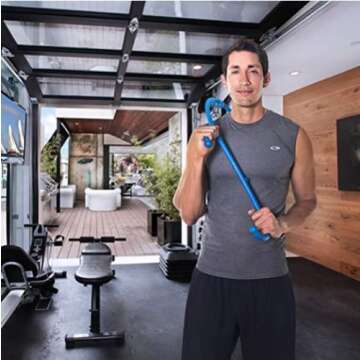 Mount Plus MP005 Back Massager Handheld Tool | Back and Neck Massager | Trigger Point Therapy Self Massage Tool | Fibromyalgia Pain Relief (1 Pack Blue)