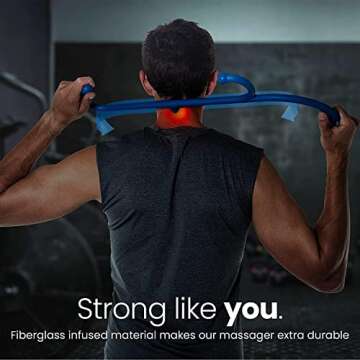 Mount Plus MP005 Back Massager Handheld Tool | Back and Neck Massager | Trigger Point Therapy Self Massage Tool | Fibromyalgia Pain Relief (1 Pack Blue)