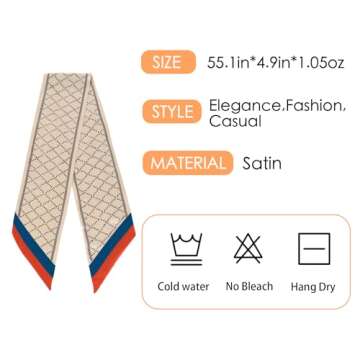 Aurolran 59" Silk Like Head Scarf for Women