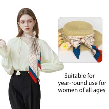 Aurolran 59" Silk Like Head Scarf for Women