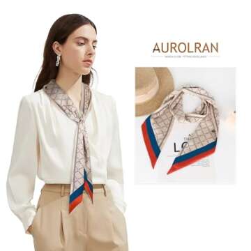 Aurolran 59" Silk Like Head Scarf for Women
