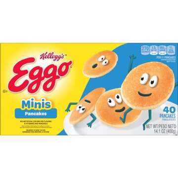 Eggo Minis Frozen Pancakes Bites, Frozen Breakfast, Breakfast Food, Original, 14.1oz Box (40 Pancakes)