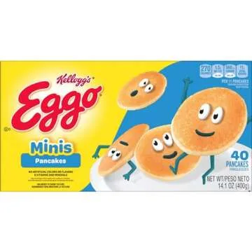 Eggo Minis Frozen Pancakes Bites, Frozen Breakfast, Breakfast Food, Original, 14.1oz Box (40 Pancakes)