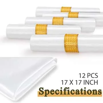 Cobedzy 12 Pack Satin Table Cloth Napkins, 17x17 Inch White Silky Wedding Napkins Cloth Washable, Luxury Dining Table Cloth Napkins Set for Birthday Holiday Party Dinner Restaurant