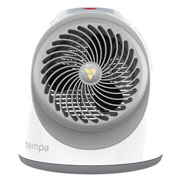 Vornadobaby Tempa Nursery Space Heater, Electric Space Heater for Baby with Locking Controls, Tipover Protection, Safety Shutoff, Hidden Cord Storage, Adjustable Thermostat